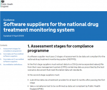 Software suppliers for the national drug treatment monitoring system